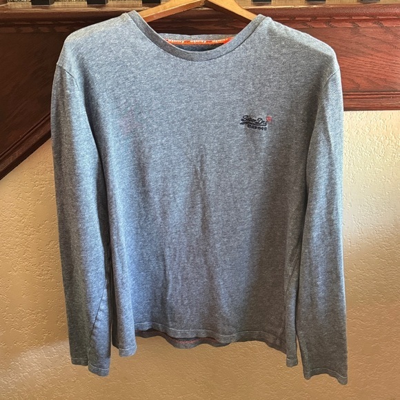 Superdry Other - Superdry Men’s Size XL Blue Gray Crewneck Long Sleeve Casual Orange Label Tee